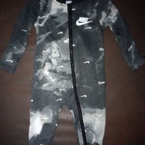 Nike Black and Gray Baby Onesie